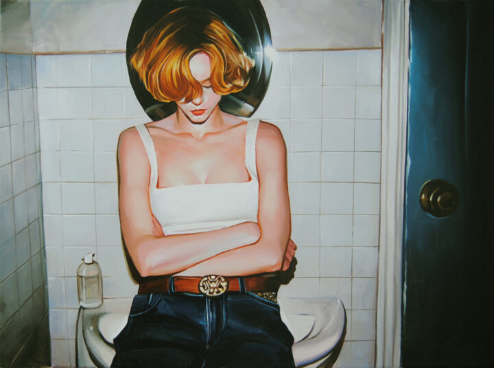 Peinture intitulée "Jealous Girl" par Daniel García, Œuvre d'art originale, Huile