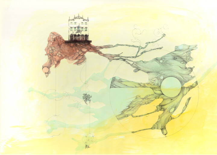 Dibujo titulada "Villa Armeni Asolo" por Artegambasin, Obra de arte original, Acuarela