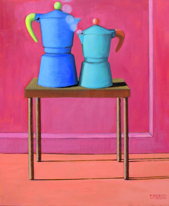 Painting titled "Males and Females 12" by Andrea Vandoni, Original Artwork, Oil Mounted on Wood Stretcher frame