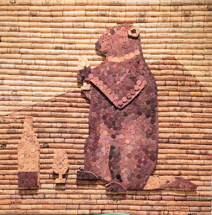 "Marmotte à l'heure…" başlıklı Kolaj Michel Divorne tarafından, Orijinal sanat, Kolaj