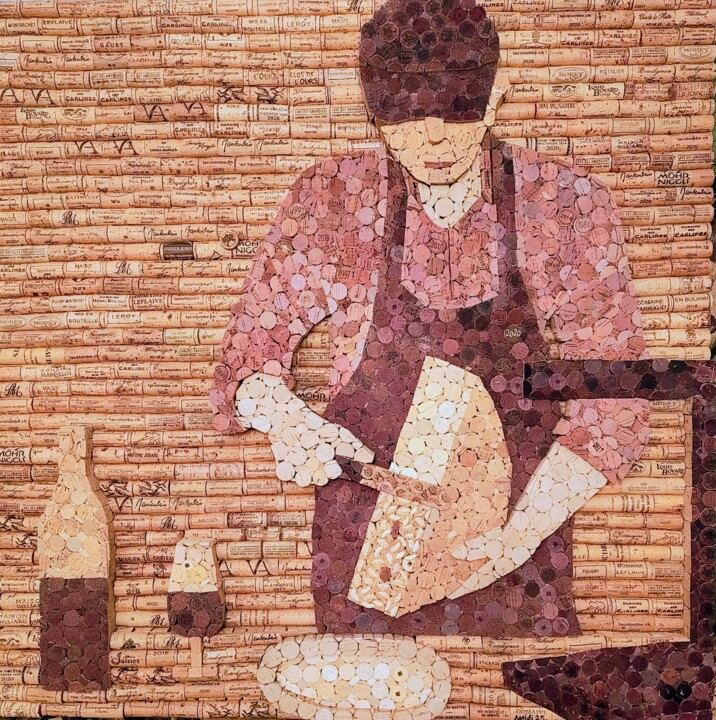 "Le Racleur" başlıklı Kolaj Michel Divorne tarafından, Orijinal sanat, Kolaj