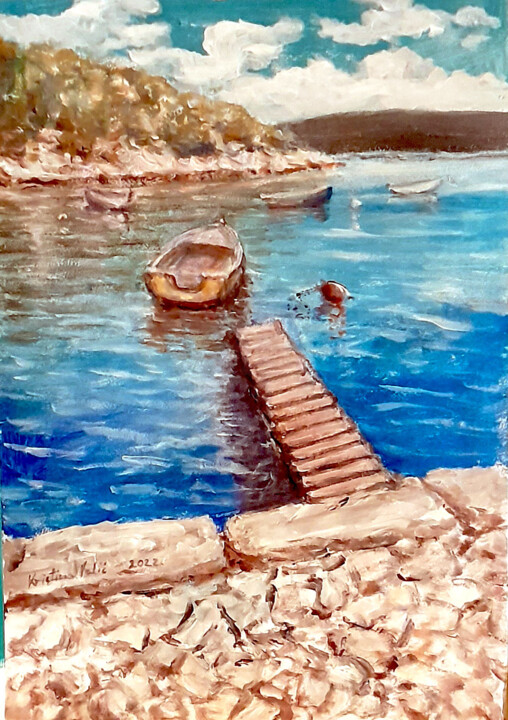 "Boat #4" başlıklı Tablo Kristina Valić tarafından, Orijinal sanat, Akrilik