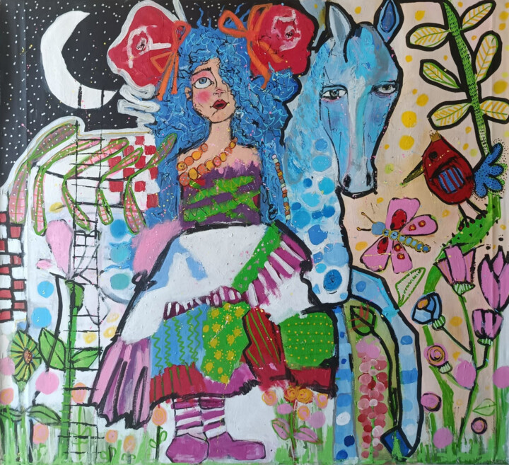 Peinture intitulée "Free Spirit" par Rana Siba, Œuvre d'art originale, Acrylique