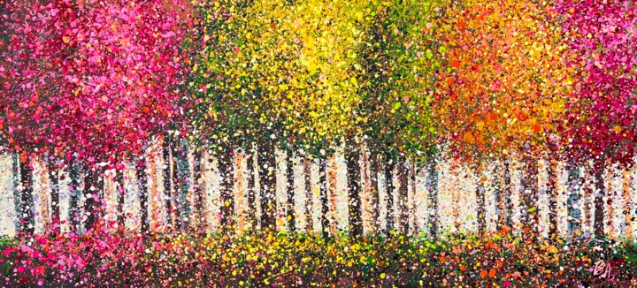 绘画 标题为“Touched by Autumn” 由Bogdana Antoniuk, 原创艺术品, 丙烯