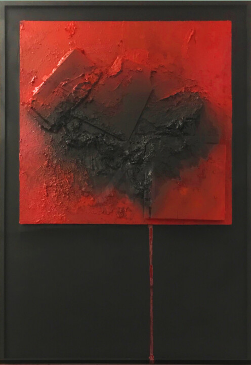 拼贴 标题为“UNIVERSO ROJO” 由Esther Martínez Aguayo (Guruguayo), 原创艺术品, 丙烯 安装在artwork_cat.上