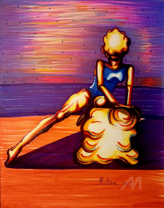 Desenho intitulada "La ballerina aranci…" por Mariaceleste Arena, Obras de arte originais, Marcador