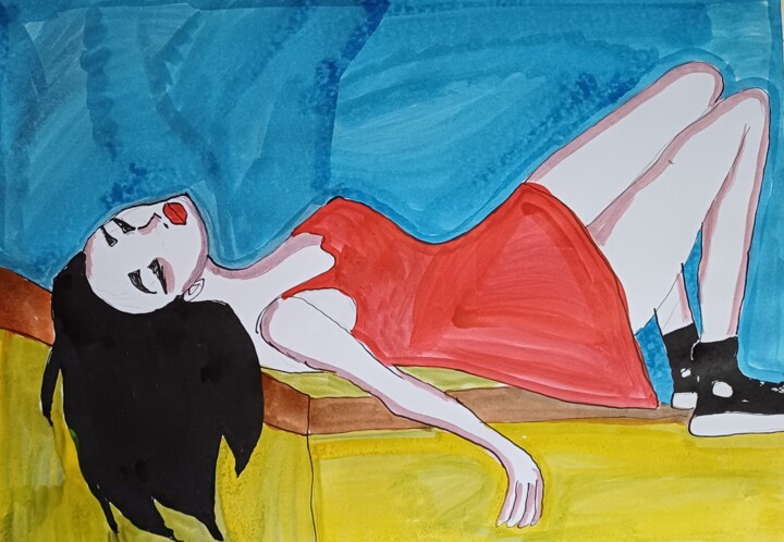 绘画 标题为“Graphiclly talented” 由Ashton Knighting, 原创艺术品, 墨