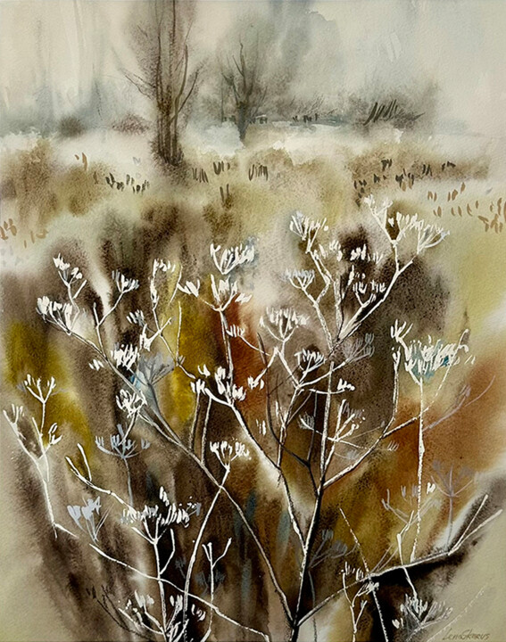 Malarstwo zatytułowany „Autumn” autorstwa Lena Skarus, Oryginalna praca, Akwarela