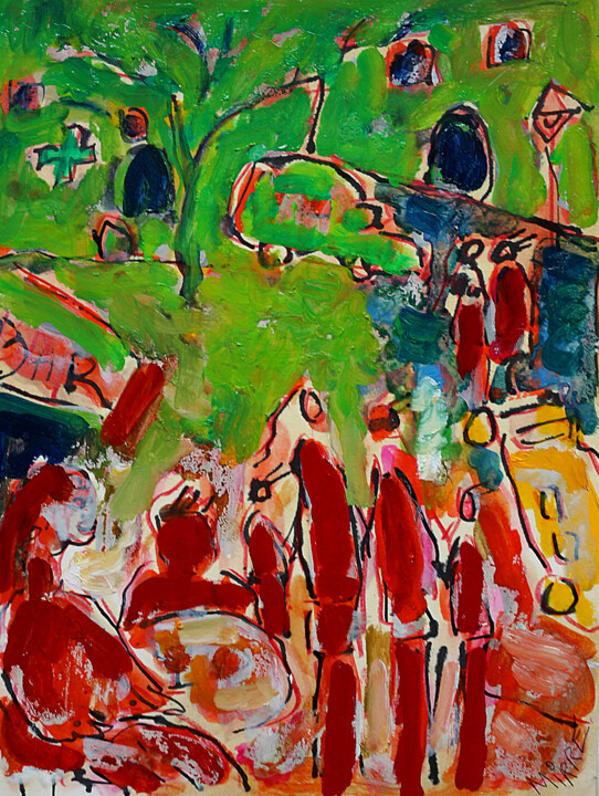 Painting titled "Rue Mademoiselle" by Jean Mirre, Original Artwork, Oil