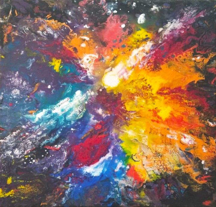 Painting titled "Awareness — the Lig…" by Antara Terrael, Original Artwork, Acrylic Mounted on Wood Stretcher frame