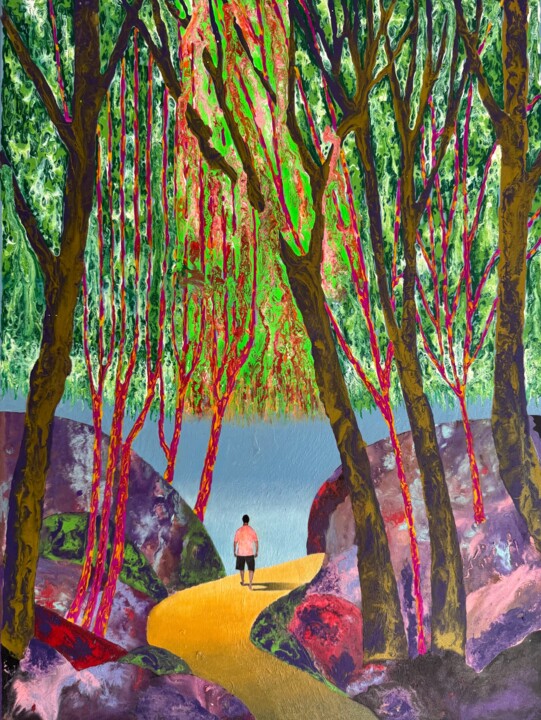 Pintura intitulada "Stepping Outside My…" por Stefano Pallara, Obras de arte originais, Acrílico