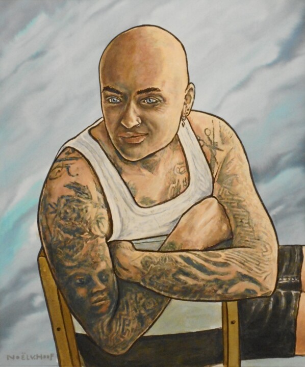 绘画 标题为“Valentine - Portrai…” 由Noël Van Hoof, 原创艺术品, 油