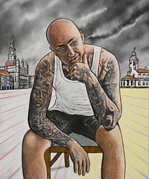 绘画 标题为“Valentine - Portrai…” 由Noël Van Hoof, 原创艺术品, 油