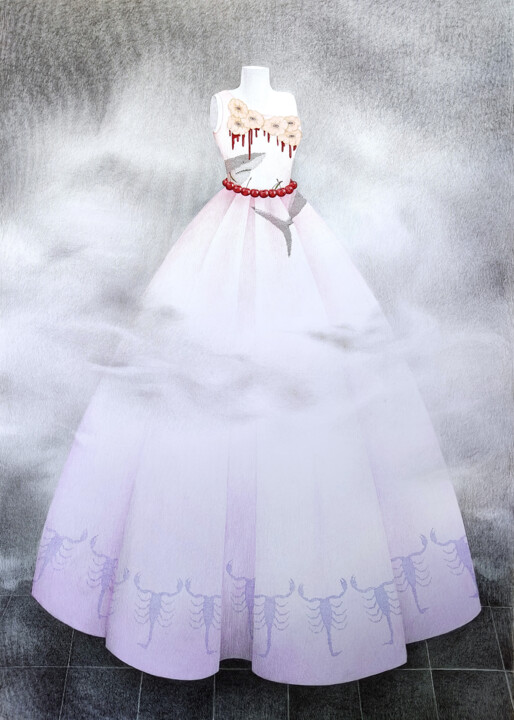 "Menstrual danger" başlıklı Resim Andromachi Giannopoulou tarafından, Orijinal sanat, Kalem Diğer sert panel üzerine monte e…