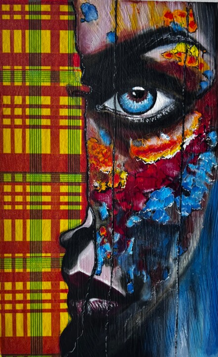 Painting titled "LE SOUVENIR DANS LA…" by Mathias Art, Original Artwork, Acrylic Mounted on Wood Stretcher frame