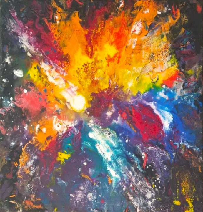 Painting titled "Осознание — свет, р…" by Antara Terrael, Original Artwork, Acrylic Mounted on Wood Stretcher frame