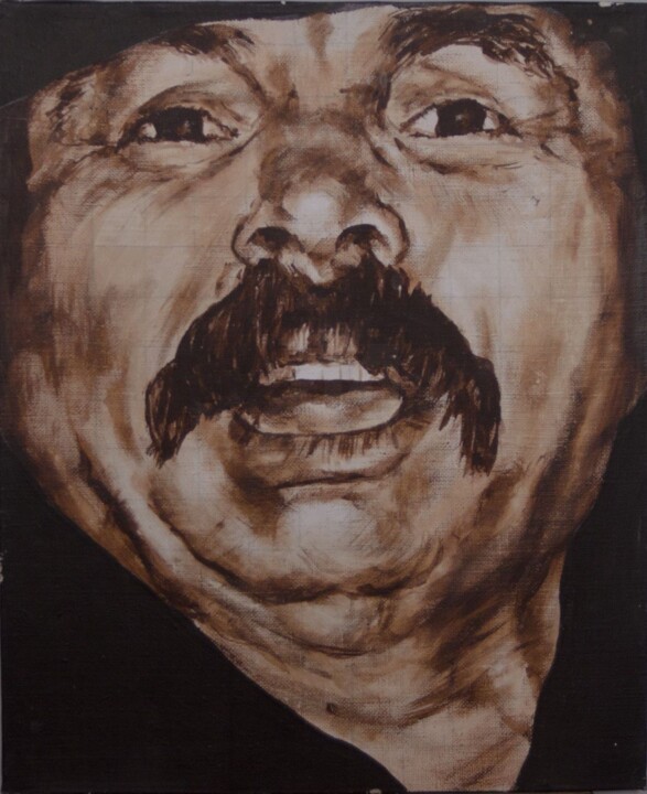 Painting titled "Portrait of a Man" by Dmitry Vrubel, Original Artwork, Acrylic