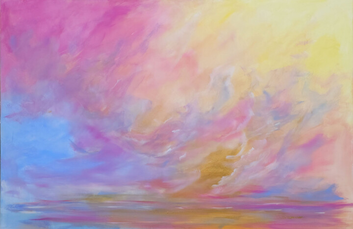 绘画 标题为“Coastal Harmony” 由Sophia Kühn, 原创艺术品, 丙烯 安装在木质担架架上