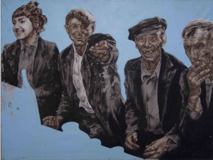 Painting titled "Men" by Dmitry Vrubel, Original Artwork, Acrylic