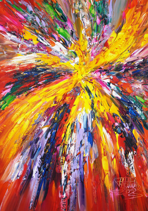 绘画 标题为“Red Energy S 5” 由Peter Nottrott, 原创艺术品, 丙烯