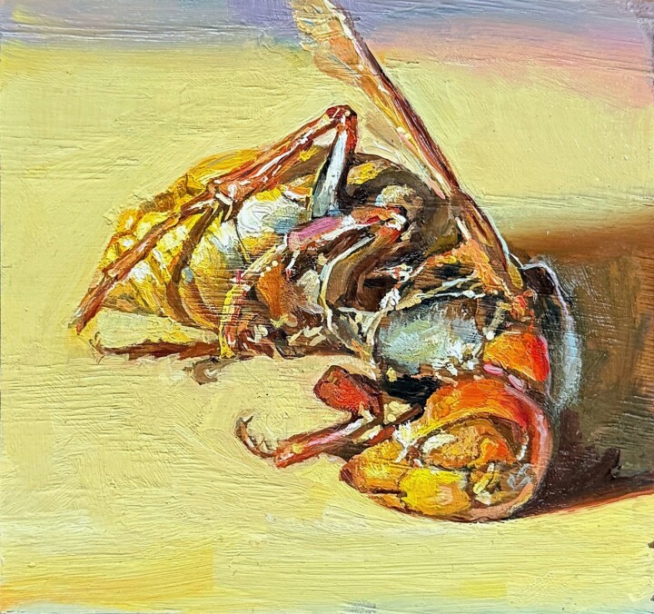 Painting titled "Dead Hornet" by Igor Galan, Original Artwork, Oil