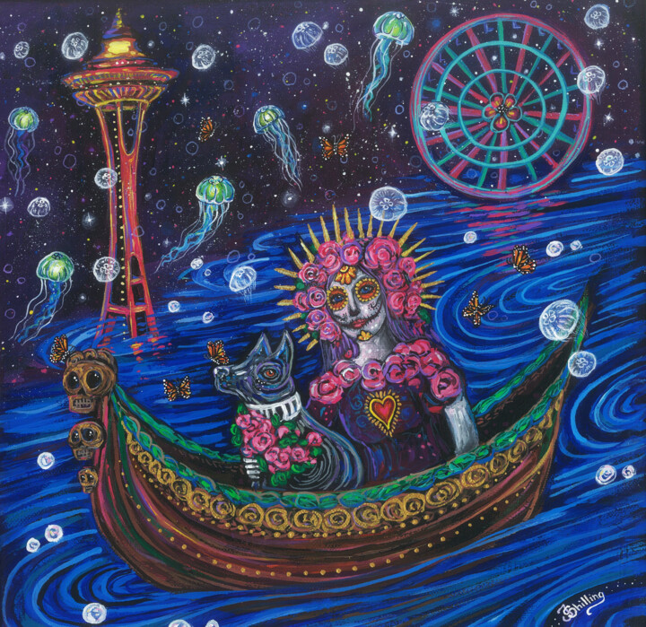 "Catrina Love Spell…" başlıklı Tablo Jessica Shilling tarafından, Orijinal sanat, Akrilik