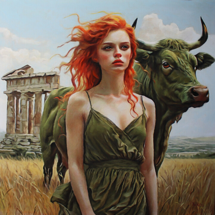 Painting titled "Emlékek Krétáról" by Rékai Zsolt, Original Artwork, Oil