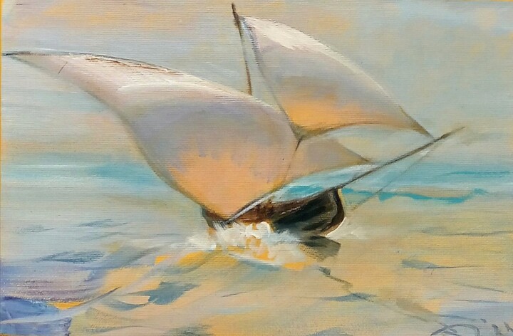 Schilderij getiteld "Forgetting" door Rumbetix, Origineel Kunstwerk, Acryl Gemonteerd op Frame voor houten brancard