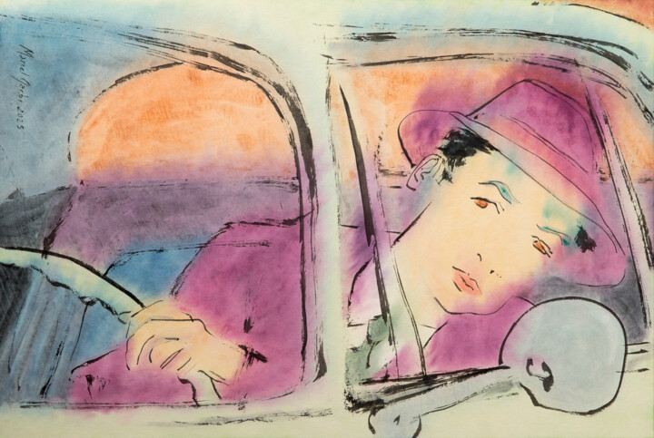 Pintura intitulada "A closer look" por Marcel Garbi, Obras de arte originais, Aquarela