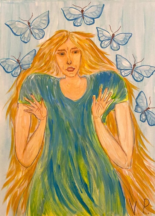 Pintura intitulada "Don't touch my butt…" por Valeria Pogliani (V.P.), Obras de arte originais, Acrílico