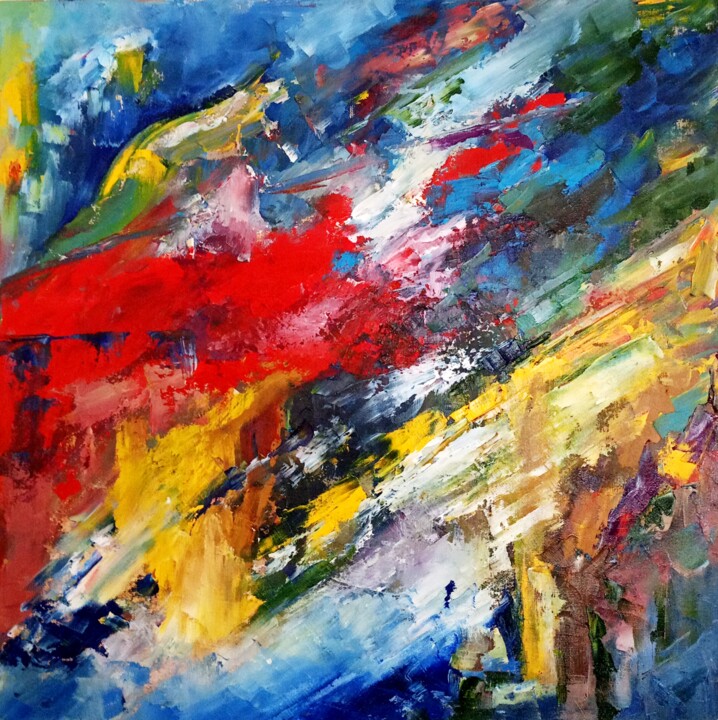 Peinture intitulée "Christmas Symphony…" par Olga Vedyagina, Œuvre d'art originale, Huile