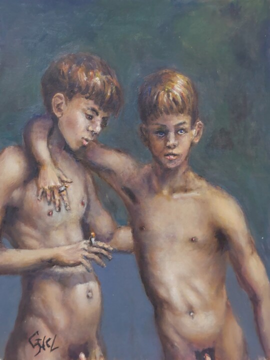 "Smoking" başlıklı Tablo Giorgos Nicolaou (Gncl) tarafından, Orijinal sanat, Petrol