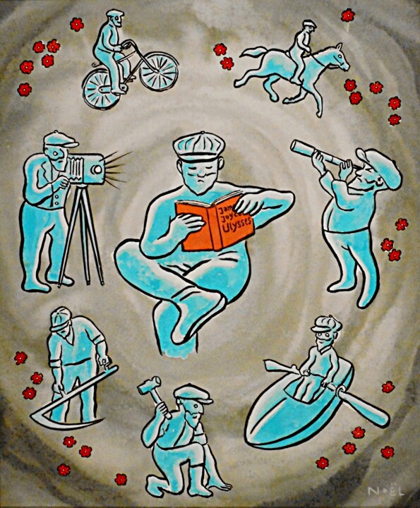 绘画 标题为“Flowerville – Part…” 由Noël Van Hoof, 原创艺术品, 水彩