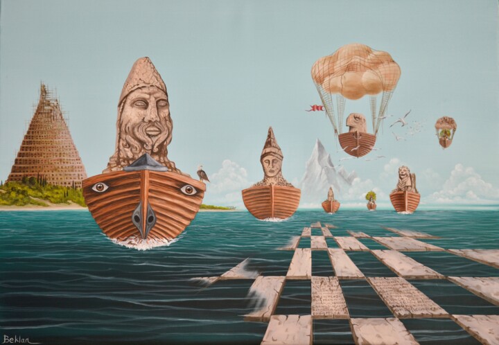 Peinture intitulée "NEMRUT" par Beklan Kızılçay, Œuvre d'art originale, Huile