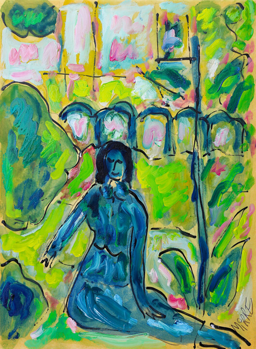 Painting titled "Claire fontaine" by Jean Mirre, Original Artwork, Oil