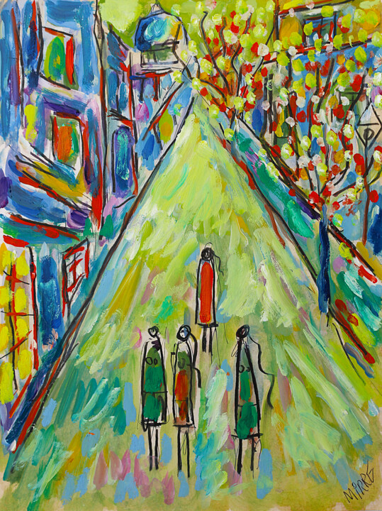 Painting titled "Rue Simple" by Jean Mirre, Original Artwork, Oil