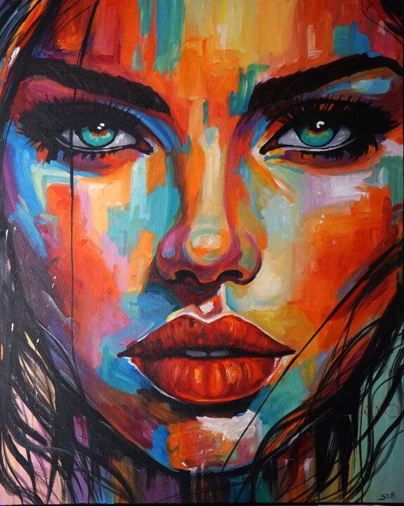 Malarstwo zatytułowany „The Power of the Ga…” autorstwa Stach, Oryginalna praca, Akryl Zamontowany na Drewniana rama noszy