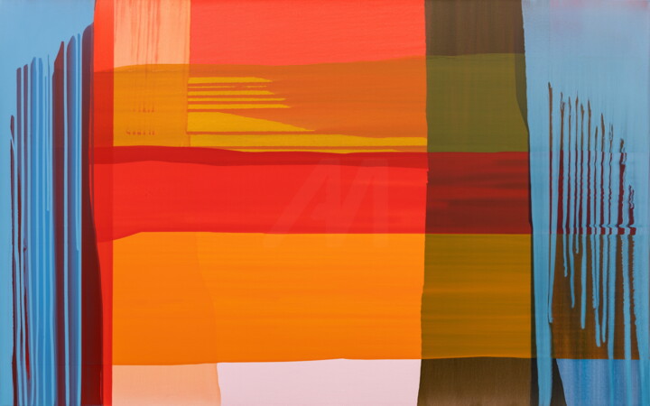 Malarstwo zatytułowany „Der Finger, der zum…” autorstwa Markus Honerla, Oryginalna praca, Lakier Zamontowany na Drewniana ra…