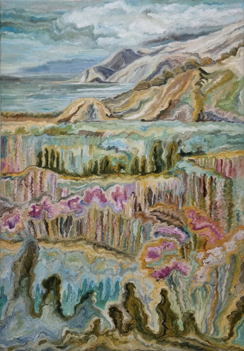 Malarstwo zatytułowany „Conversation with I…” autorstwa Katarzyna Machejek, Oryginalna praca, Olej Zamontowany na Drewniana…