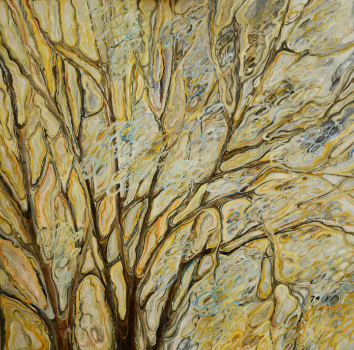 Malarstwo zatytułowany „View from the windo…” autorstwa Katarzyna Machejek, Oryginalna praca, Olej Zamontowany na Drewniana…