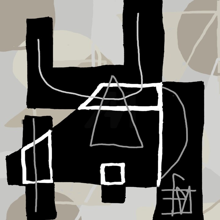 Grafika cyfrowa / sztuka generowana cyfrowo zatytułowany „1t” autorstwa Franck Vidal, Oryginalna praca, Malarstwo cyfrowe