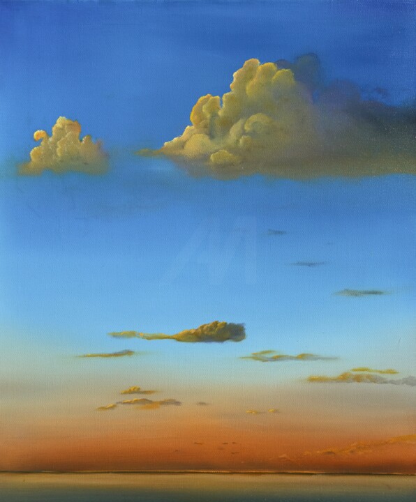 "Sonnenuntergang am…" başlıklı Tablo Danijel Segecic tarafından, Orijinal sanat, Petrol Ahşap Sedye çerçevesi üzerine monte…