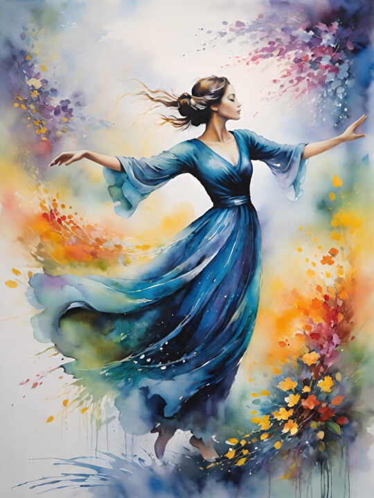 Цифровое искусство под названием "Flying Colorful Fai…" - Meahau, Подлинное произведение искусства, 2D Цифровая Работа