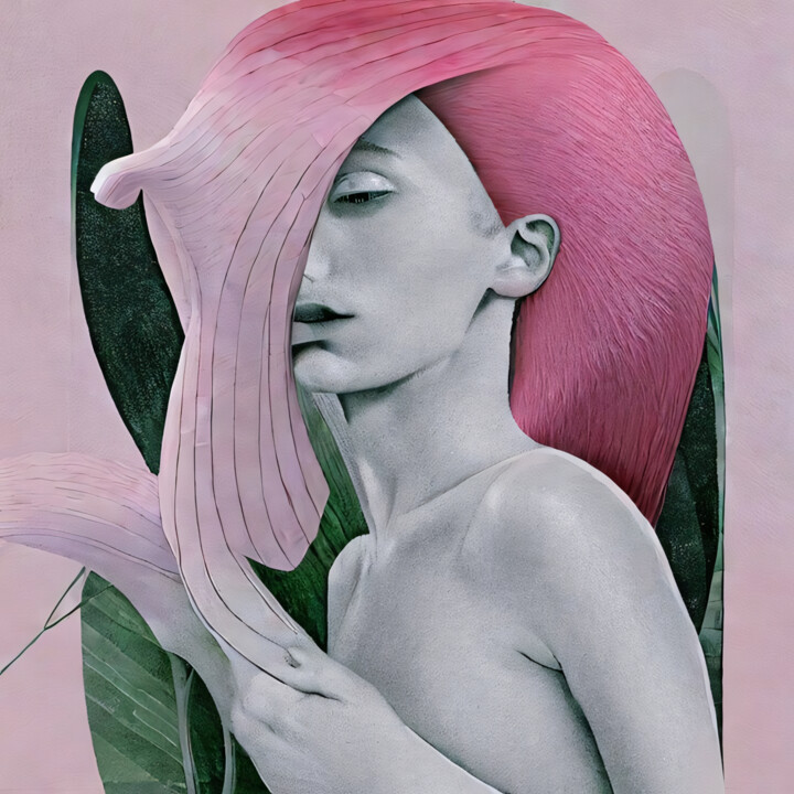 Цифровое искусство под названием "Pink Hair Fabuluous" - Meahau, Подлинное произведение искусства, 2D Цифровая Работа