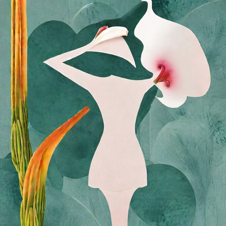 Цифровое искусство под названием "Whispering Blossoms…" - Meahau, Подлинное произведение искусства, Изображение, сгенерирова…