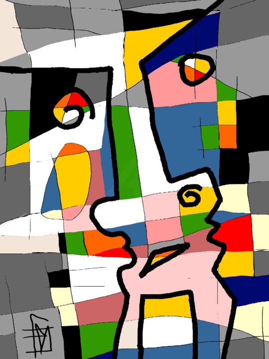 Grafika cyfrowa / sztuka generowana cyfrowo zatytułowany „VH44” autorstwa Franck Vidal, Oryginalna praca, Malarstwo cyfrowe