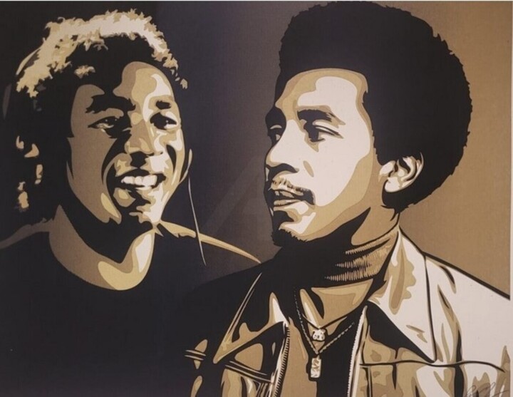 Printmaking titled "Smokey robinson gold" by Shepard Fairey (Obey), Original Artwork, Screenprinting