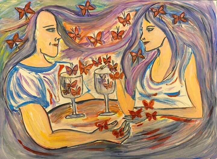 Pintura intitulada "From soul to soul" por Valeria Pogliani (V.P.), Obras de arte originais, Acrílico