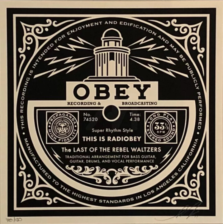 Printmaking titled "This is Radiobey" by Shepard Fairey (Obey), Original Artwork, Screenprinting