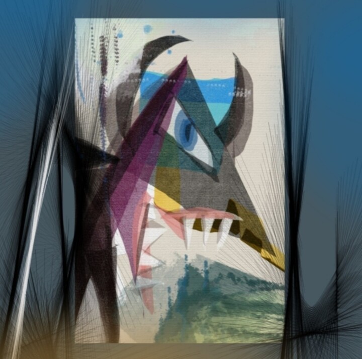 Grafika cyfrowa / sztuka generowana cyfrowo zatytułowany „Les crocs...” autorstwa Jacky Patin, Oryginalna praca, Malarstwo c…